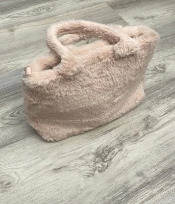 Kendall & Kylie Light Pink Faux Fur Double Strap Shoulder Bag Approx 10" X 7" - Image 1 of 4