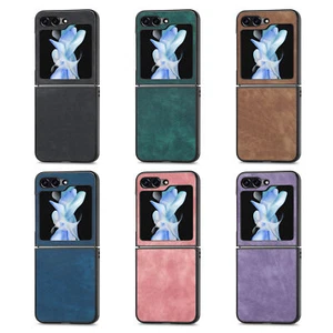 For Samsung Galaxy Z Flip 6 5 Minimalist Retro PU Leather Protective Cover Case - Picture 1 of 78