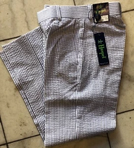 NWT Haspel Boys Seersucker Pants Navy/White Summer Flat Front Pants Size 22 - Picture 1 of 7