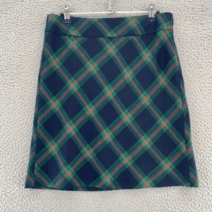 Talbots Rock Damen 6 zierlich grün kariert Wollmischung Mini A-Linie Büro Karriere - Bild 1 von 11