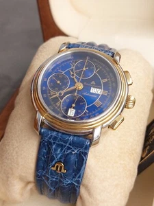 MAURICE LACROIX MASTERPIECE CHRONO AUTOMATIC STEEL AND GOLD 18K VALJOUX SWISS - Foto 1 di 10