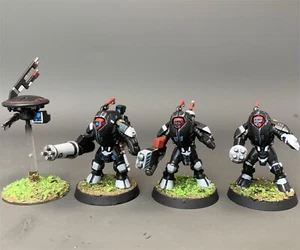 Warhammer 40K Tau Empire Xv25 Stealth Battlesuits Painted Army Games Workshop - Picture 1 of 5