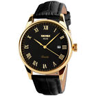 Classic Mens Dress Business Watches Quartz Date Leather Waterproof Wrist Watch
