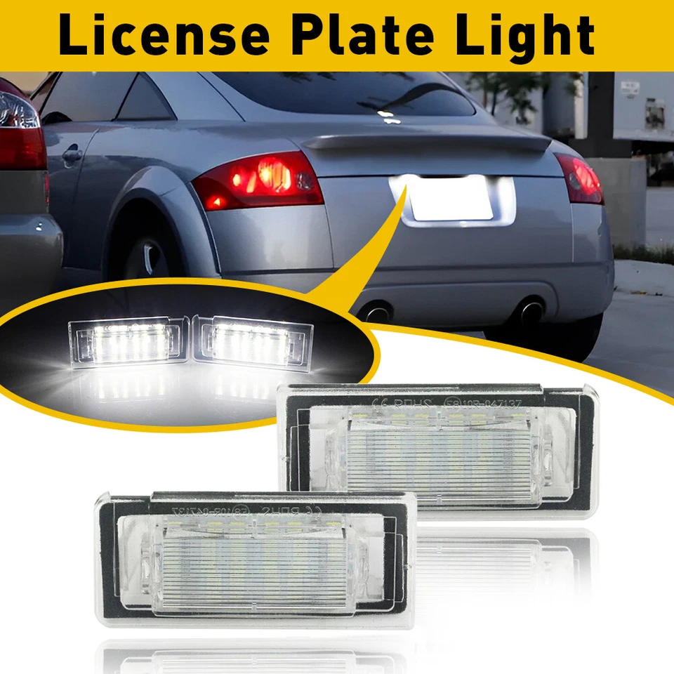 For Audi TT MK1 8N 1999-2006 LED License Number Plate Light Lamps Canbus White - Image 1 of 4
