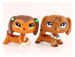 2 piezas Dachshund perro naranja #675 #640 juguetes coleccionables niños lindo regalo LPS mascotas - Imagen 1 de 4