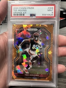 2020 Panini Prizm Orange Cracked Ice Tee Higgins Rookie RC PSA 9 Mint 🔥🔥🔥