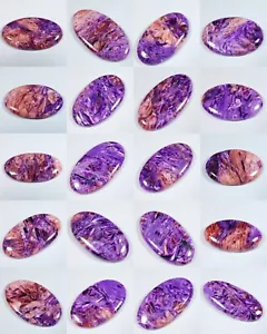 100 % NATÜRLICHER HOCHWERTIGER ROSA LILA CHAROIT OVALER CABOCHON EDELSTEIN AAAA + - Bild 1 von 25