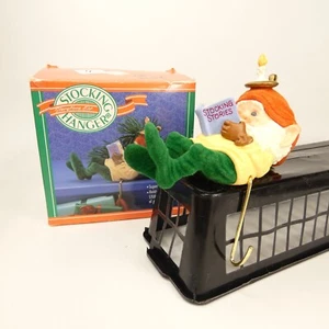 1988 Hallmark Christmas STOCKING HANGER, Elf Reading a Book,  /w box QBJXB - Picture 1 of 10