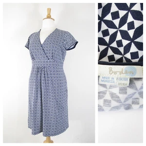 Abito da giorno casual da donna bianco blu navy Boden taglia taglie 16 - Foto 1 di 10