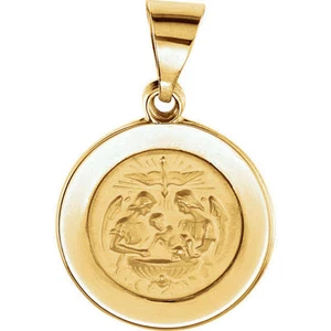 Medalla bautismal hueca en oro amarillo 14K - Imagen 1 de 2