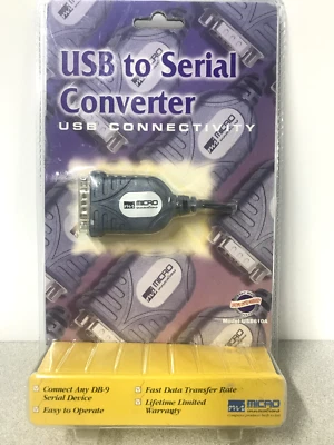 Micro Innovations USB to Serial Converter USB Male DB9 Serial Cable - Image 1 of 2