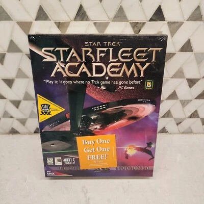 1997 Big Box Computer Game Star Trek Star Fleet Academy PC CDROM Interplay New - Image 1 of 4
