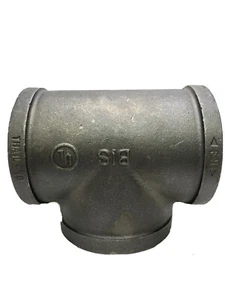 EVERFLOW BMTE0400 High Pressure Black Malleable Tee Fitting with Female 4" - Picture 1 of 7
