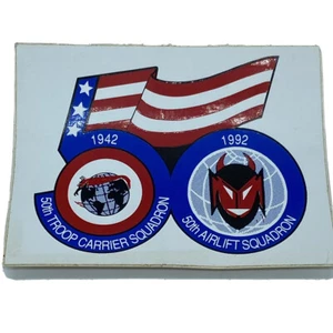 50 Year Anniversary 1942 50th Troop Carrier 1992 Airlift Squad Sticker 3.5x2.75" - Picture 1 of 5