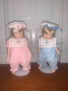 Muñecas marineras Pauline Bjonness Jacobsen niña y niño con soportes - Imagen 1 de 7