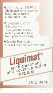 Summers Liquimat Acne Treatment & Cover Up Lotion Oil Free Medium 1.5 Oz 2 Pack - Picture 1 of 5