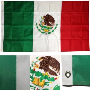 Mexico (Mexican) Flag 210D Embroidered Polyester 2x3 Ft - Double Sided - Picture 1 of 5