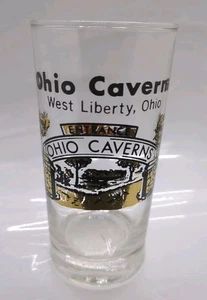 Vaso de recuerdo de las cavernas de Ohio letras negras y doradas West Liberty, Ohio ¿Raro años 50? - Imagen 1 de 10
