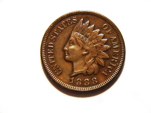 1888 AU 3 1/2 Diamond Indian Head Cent, schöne *höhere Qualität* Vintage Münze - Bild 1 von 2