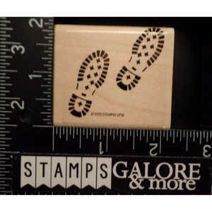 Stampin' Up! RUBBER STAMPS 1998 ROUGHING IT HIKING BOOTS PRINTS #05 - Picture 1 of 2