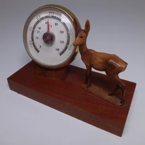 Vintage Thermometer klein Holz und Hirsch Design kanadische Innentemperatur - Bild 1 von 7