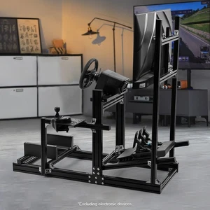 Marada Aluminum Profile Sim Racing Cockpit With TV Stand Fit For Logitech G923 - Picture 1 of 20