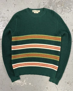 AW2018 Marni Wool Forest Green Stripped Sweater (S) - Bild 1 von 9