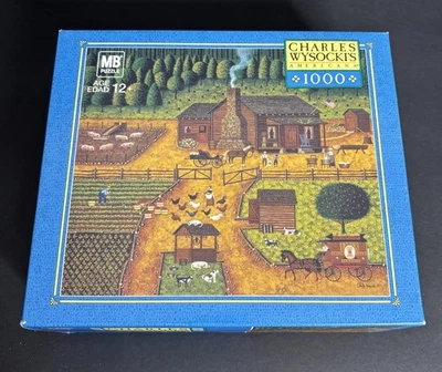 Charles Wysocki Pioneers Jigsaw Puzzle 2005 Milton Bradley Americana 1000 Pc NEW - Image 1 of 4