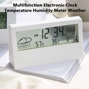 Termometro LED Igrometro Orologio Stazione Meteo Temp Umidità Sveglia Casa - Foto 1 di 24
