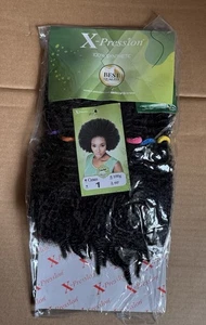 XPRESSION CERES EXTRA AFRO MARLEY KINKY CROCHET HAIR EXTENSION 60" COLOUR 1 - Picture 1 of 2