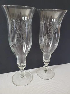 2 Atomic Starburst Crystal Taper Candelabro Huracanes Tallo Gafas MCM - Imagen 1 de 14