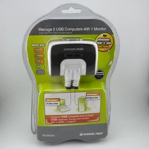 NEW IOGEAR 2 Port USB KVM Switch with Audio Support Built-in Cables GCS632U - Picture 1 of 2