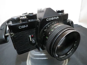 COSINA CSM 35mm Film SLR Camera w/ Chinon 1:1.7 55mm Lens + Case - Picture 1 of 10