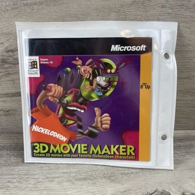 Microsoft Nickelodeon 3D Movie Maker 1.0 PC big box Windows 95 Ren And Stimpy - Image 1 of 3