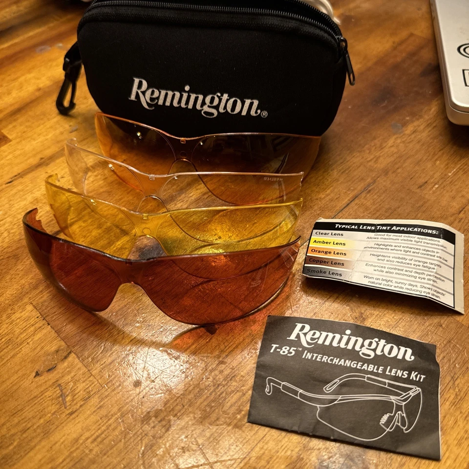🥽Lente intercambiable Remington T-85 4 lentes ANSI protección UV vidrio de disparo Foto 1 de 4