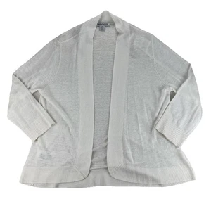 Tommy Bahama cardigan donna taglia L 100% lino bianco aperto trasparente davanti costiero usato in ottime condizioni - Foto 1 di 10