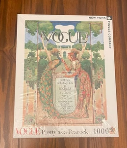Sealed! 1000 Piece New York Puzzle Company Vogue Pretty as a Peacock - Picture 1 of 5