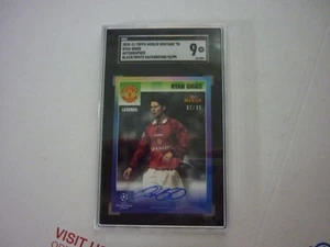 Ryan Giggs 2020-21 Topps merlin heritage ‘95 B/W Background 92/99 SGC 9 - Picture 1 of 4