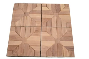 Grade-A Teak Wood 12x12 DIY Deck Caja de azulejos entrelazados (12 piezas) Jardín al aire libre - Imagen 1 de 3
