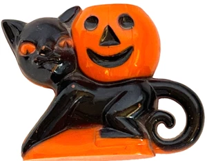 Halloween Gatto/Zucca Rosbro Plastica Pro R.I. Porta Caramelle Nero Gatto/Zucca 3" - Foto 1 di 9
