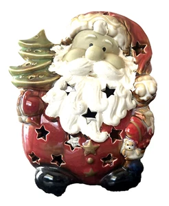 Santa Tea Light Candle Holder Whimsical Christmas 7" Tall - Picture 1 of 5