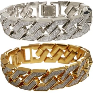 Urban Classics Glitter Bracelet Gold Look Small Glass Stones Lifestyle - Picture 1 of 5