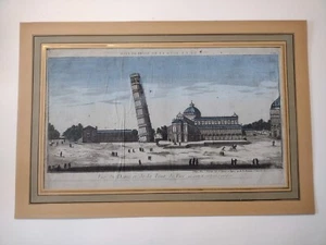 Pisa Glockenturm Battistero Radierung Original 1770 Chereau Druck Antike - Picture 1 of 8