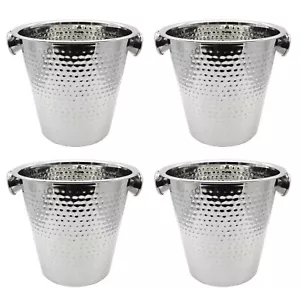 4er Set Sektkühler Edelstahl Flaschenkühler Eiskübel Weinkühler Champagnerkühler - Bild 1 von 2