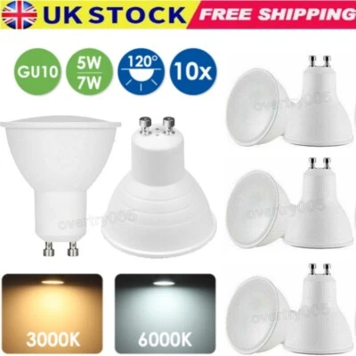 10x LED GU10 Light Bulbs 5W 7W Warm Cool Day White Spotlight Eneygy Saving 120°