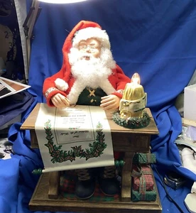 Vintage Holiday Creations Santa Writing Letter 1993 Flickering candle animated - Picture 1 of 12