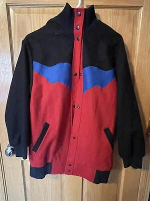 Vintage Rare Desert Pioneer Wear Zip Up Jacket Sz Medium, Bull, Red, Blue, Black - Image 1 of 3