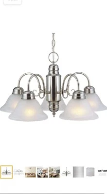 NUEVO Lámpara de araña Design House 511535 Millbridge 5 luces 22" W - níquel Foto 1 de 2