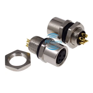 M8 Sensor Connector 4Pin Socket Waterproof 4P Female Front Mount Solder Adapter - Picture 1 of 11