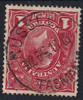 AUSTRALIA KGV 1d *RUSSELL RENAMED WESTERWAY* POSTMARK CDS TAS SINGLE WMK ACSC 71 - Image 1 of 3